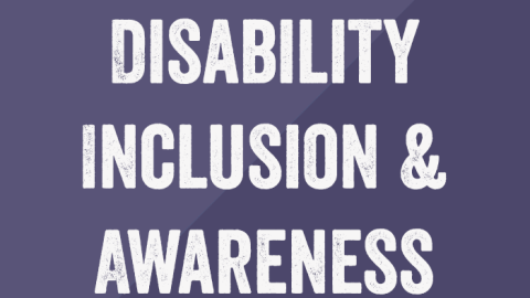 Text reads 'disability inclusion and awareness'.
