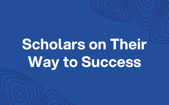 Text: Scholars on their way to success.